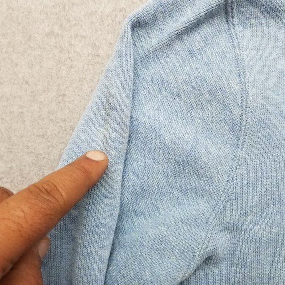 Polo Ralph Lauren Sweater Mens Large Blue Pullover Mock Neck Zip Cotton - Picture 9 of 14